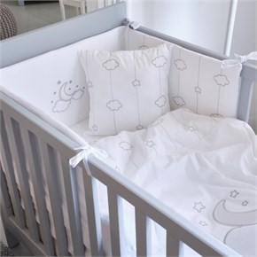 Bebek Uyku Seti 8li Luna Chic Beyaz 60/70 cm