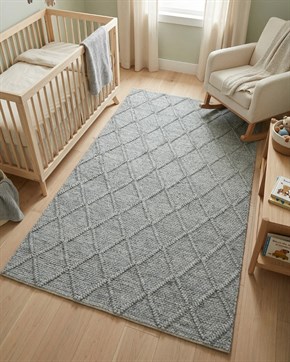 Bebek ve Çocuk Odası Halı Quad Gri 130x 190 cm