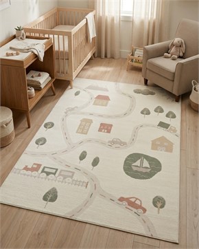 Bebek ve Çocuk Odası Halı Trip Krem 120 x 180 cm