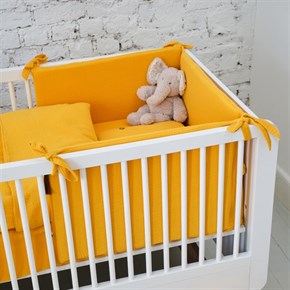 Baby Crib/Cot Muslin Bumper Short Marigold Mustard 60 x 120 cm