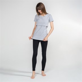 Basic Crew Neck - Nursing T-Shirt - Grey