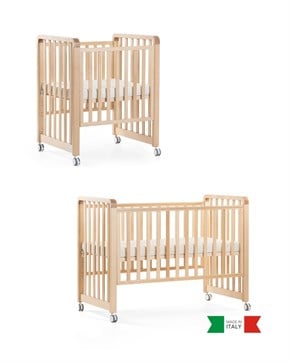 Büyüyen Ahşap Bebek Beşiği İç Yataklı Glam Naturel 71 x 130 cm