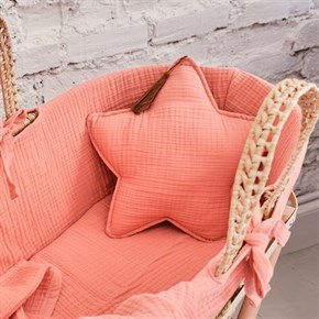 Decorative Muslin Pillow Set Coral Pink 35 x 45 cm