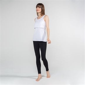 Emzirme T-Shirt Atlet Yaka Paola Beyaz