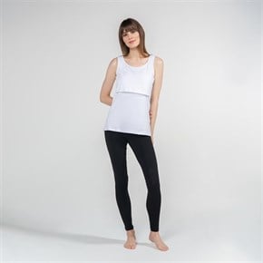 Emzirme T-Shirt Atlet Yaka Paola Beyaz