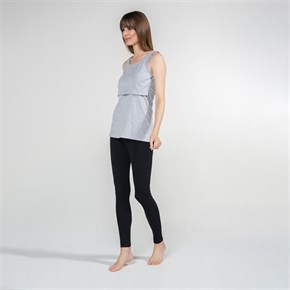 Emzirme T-Shirt Atlet Yaka Paola Gri