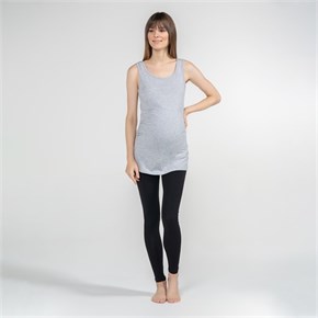 Hamile T-Shirt Atlet Yaka Alda Gri