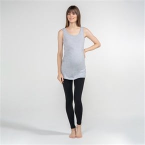 Hamile T-Shirt Atlet Yaka Alda Gri