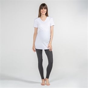 Hamile T-Shirt V Yaka Antonia Beyaz