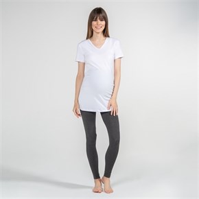 Hamile T-Shirt V Yaka Antonia Beyaz