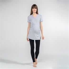 Hamile T-Shirt V Yaka Antonia Gri
