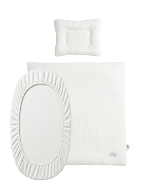 Moses Basket Duvet Cover Set Basic White 60 x 60 cm