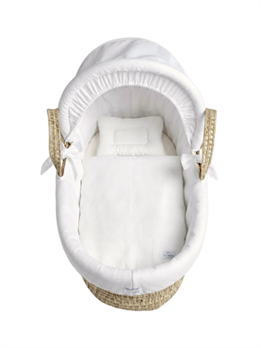 Moses Basket Duvet Cover Set Basic White 60 x 60 cm