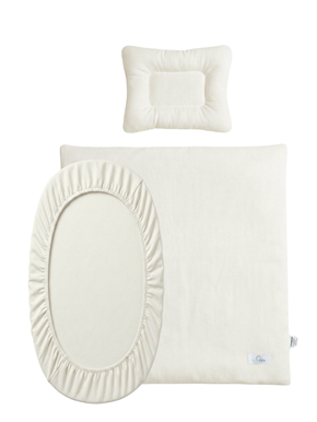 Moses Basket Duvet Cover Set Basic Ecru 60 x 60 cm