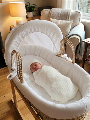 Moses Basket Reflux Mattress Basic White 30 x 74 cm