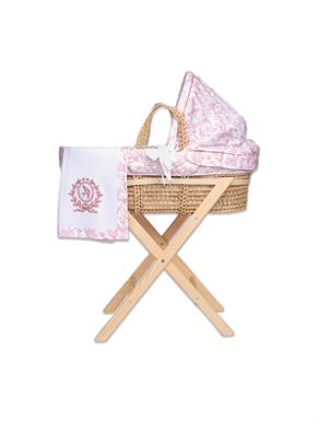 Hasır Sepet Seti - Düz Ayaklı - Hummingbird - Pembe - 85 Cm