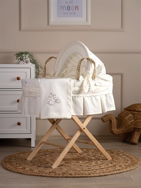 Hasır Sepet Seti Düz Ayaklı Luna Elegant Ekru 85 cm