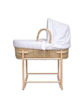 Hasır Sepet Seti - Sallanır Ayaklı - Beyaz - 85 Cm