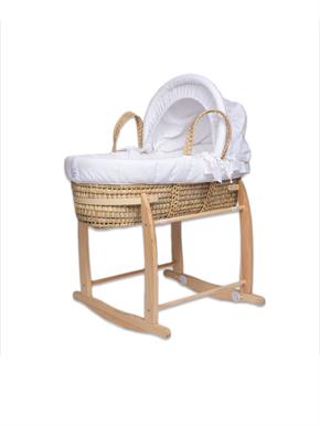 Hasır Sepet Seti - Sallanır Ayaklı - Beyaz - 85 Cm