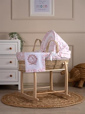 Hasır Sepet Seti - Sallanır Ayaklı - Hummingbird - Pembe - 85 Cm