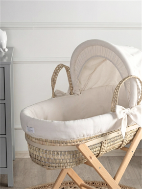 Hasır Sepet Tekstil Seti Basic Ekru 85 cm