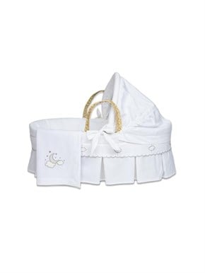 Moses Basket Textile Set Luna Chic White 85 cm
