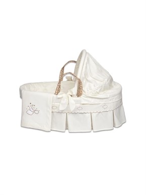 Moses Basket Textile Set Luna Elegant Ecru 85 cm