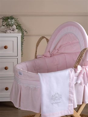 Hasır Sepet Tekstil Seti Princess Pembe 85 cm