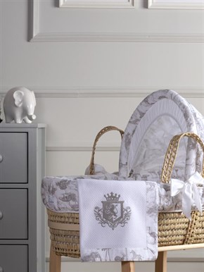 Moses Basket Textile Set Safari Gray 85 cm
