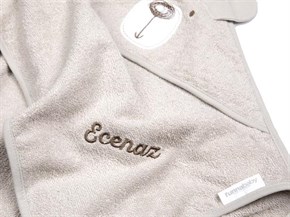 Üçgen Başlıklı Bebek Havlu Seti Bath Time Bej 90 x 90 cm