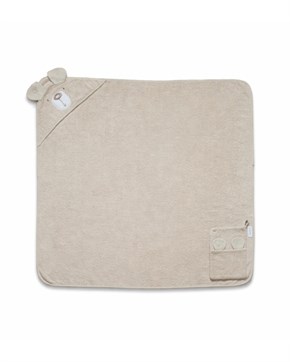 Üçgen Başlıklı Bebek Havlu Seti Bath Time Bej 90 x 90 cm