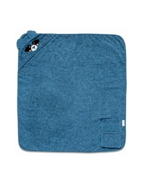 Üçgen Başlıklı Bebek Havlu Seti Bath Time Mavi 90 x 90 cm