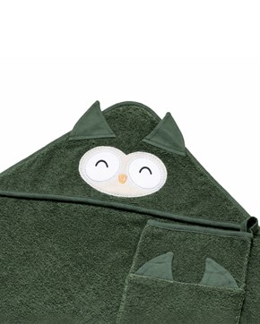 Üçgen Başlıklı Bebek Havlu Seti Bath Time Yeşil 90 x 90 cm