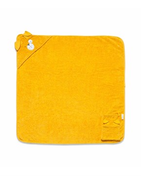 Üçgen Başlıklı Bebek Havlu Seti Bath Time Sarı 90 x 90 cm