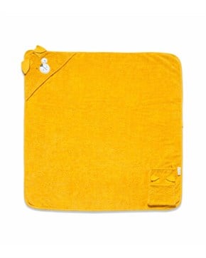 Üçgen Başlıklı Bebek Havlu Seti Bath Time Sarı 90 x 90 cm