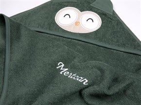 Üçgen Başlıklı Bebek Havlu Seti Bath Time Yeşil 90 x 90 cm