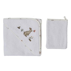 Üçgen Başlıklı Bebek Havlu Seti Grass Bej 75 x 75 cm