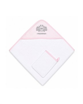 Üçgen Başlıklı Bebek Havlu Seti Princess Pembe 90 x 90 cm