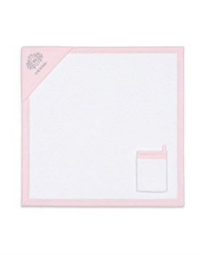 Üçgen Başlıklı Bebek Havlu Seti Princess Pembe 90 x 90 cm