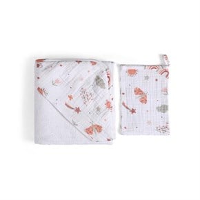 Üçgen Başlıklı Bebek Havlu Seti Sunny Bej 75 x 75 cm