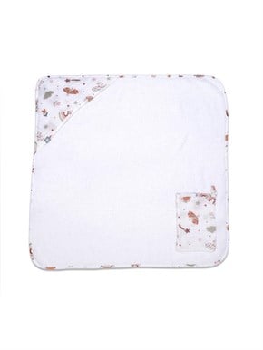 Üçgen Başlıklı Bebek Havlu Seti Sunny Bej 75 x 75 cm