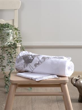 Üçgen Başlıklı Havlu + Kese - Safari - Gri - 90 X 90 Cm