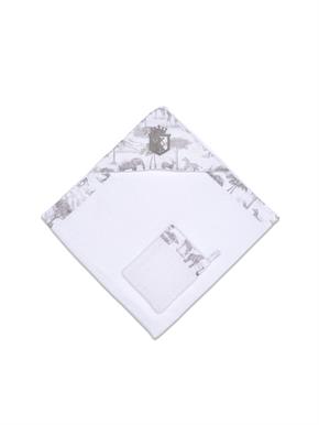 Üçgen Başlıklı Havlu + Kese - Safari - Gri - 90 X 90 Cm