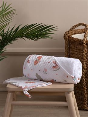 Üçgen Başlıklı Havlu + Kese - Sunny - Bej - 75 X 75 Cm