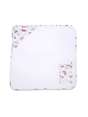 Üçgen Başlıklı Havlu + Kese - Sunny - Bej - 75 X 75 Cm