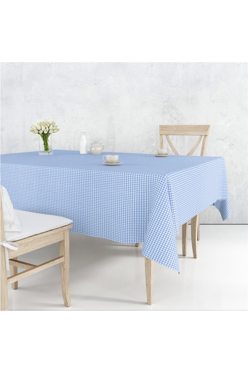 Masa Örtüsü + 4'lü Mutfak Peçete Seti - Mavi