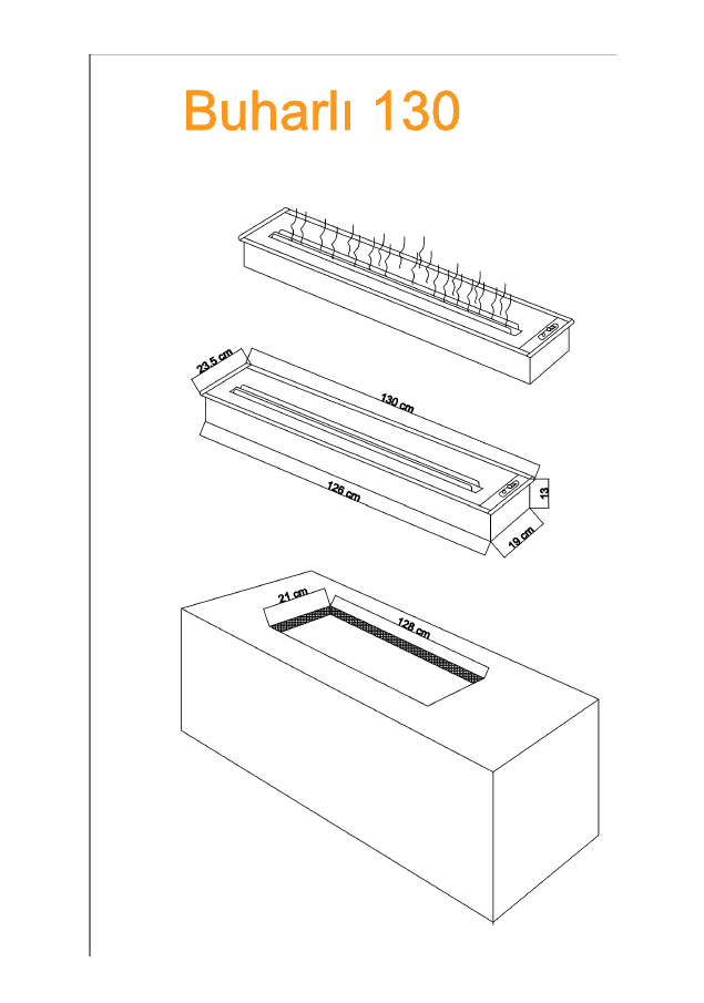 Eco 3D Water Vapor Fireplace - 70 Cm - 9 Size