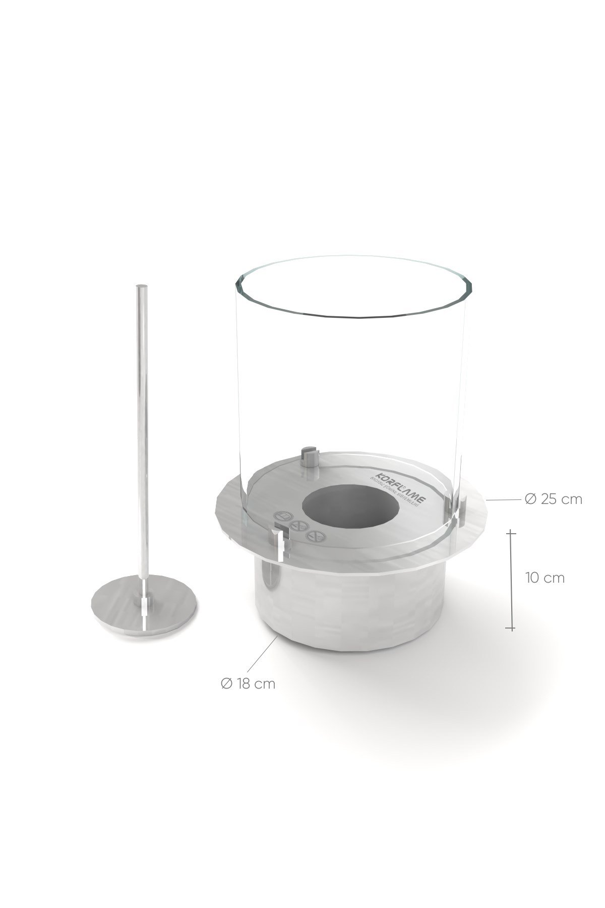 Korflame 25cm Round-Shaped Bioethanol Burner