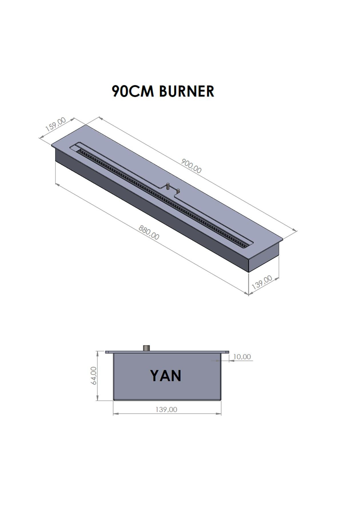 Korflame 90cm Bioetanol Şömine Burner
