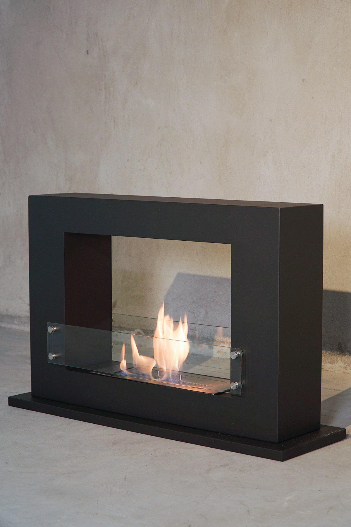 Korflame Supporto Siyah Bioetanol Şömine